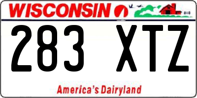 WI license plate 283XTZ