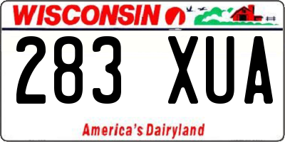 WI license plate 283XUA