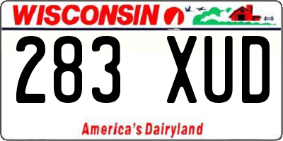 WI license plate 283XUD