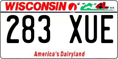 WI license plate 283XUE