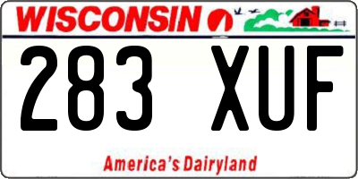 WI license plate 283XUF