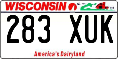 WI license plate 283XUK