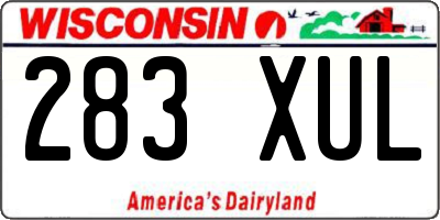 WI license plate 283XUL