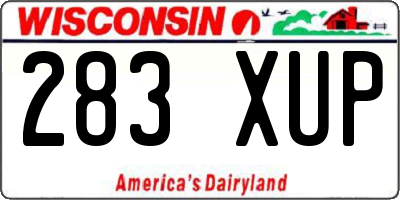 WI license plate 283XUP