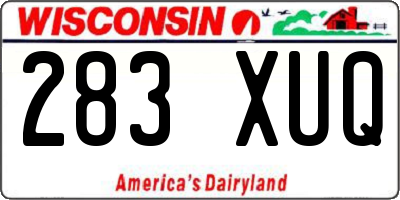 WI license plate 283XUQ