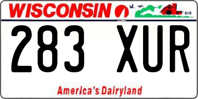 WI license plate 283XUR