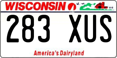 WI license plate 283XUS