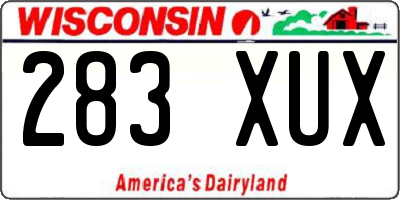 WI license plate 283XUX