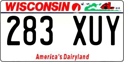WI license plate 283XUY