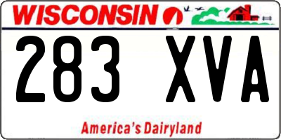 WI license plate 283XVA