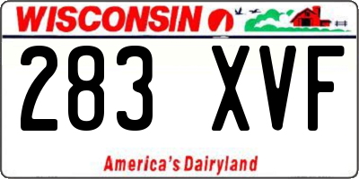 WI license plate 283XVF