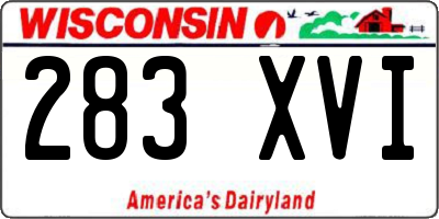 WI license plate 283XVI