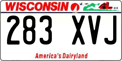 WI license plate 283XVJ