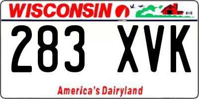 WI license plate 283XVK