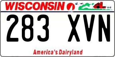 WI license plate 283XVN
