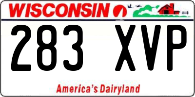 WI license plate 283XVP