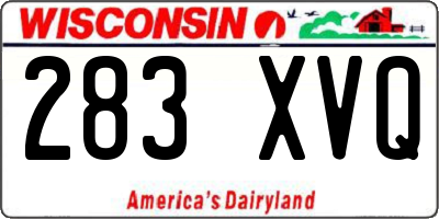 WI license plate 283XVQ