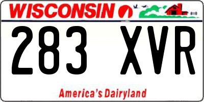 WI license plate 283XVR