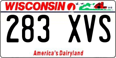 WI license plate 283XVS