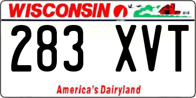 WI license plate 283XVT