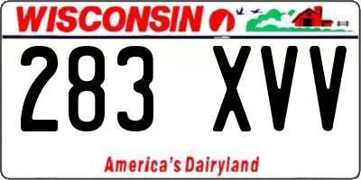 WI license plate 283XVV