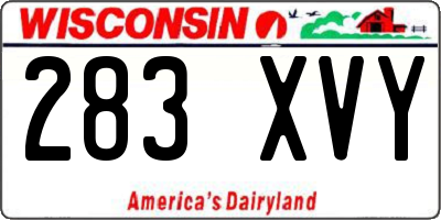 WI license plate 283XVY