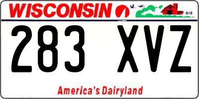 WI license plate 283XVZ