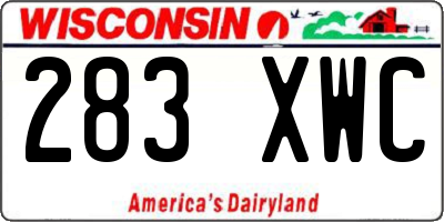 WI license plate 283XWC