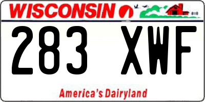 WI license plate 283XWF