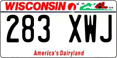 WI license plate 283XWJ