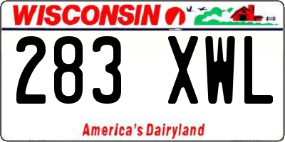 WI license plate 283XWL