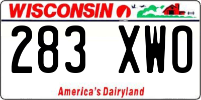 WI license plate 283XWO