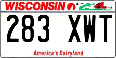 WI license plate 283XWT