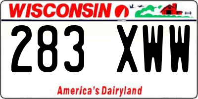 WI license plate 283XWW