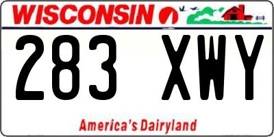 WI license plate 283XWY