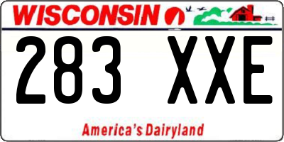 WI license plate 283XXE