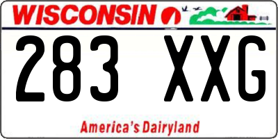 WI license plate 283XXG