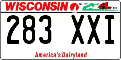 WI license plate 283XXI