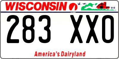 WI license plate 283XXO