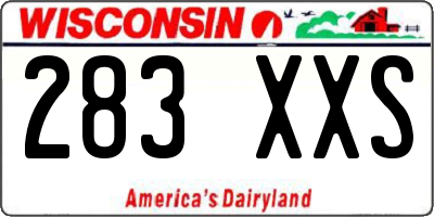 WI license plate 283XXS
