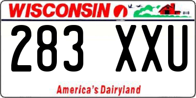 WI license plate 283XXU