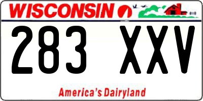 WI license plate 283XXV