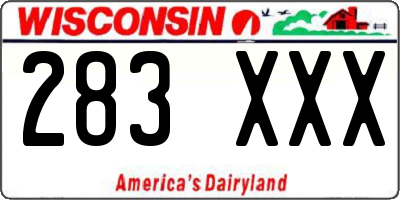WI license plate 283XXX