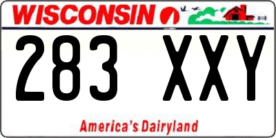 WI license plate 283XXY