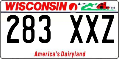 WI license plate 283XXZ