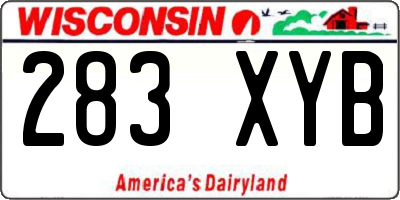 WI license plate 283XYB