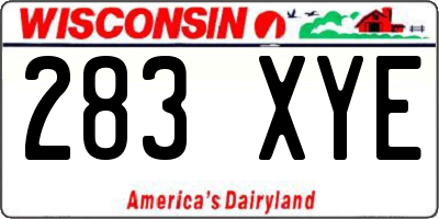 WI license plate 283XYE