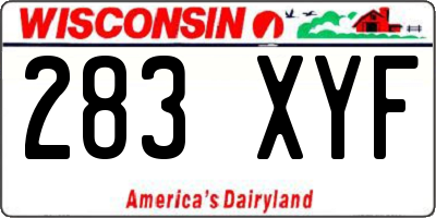 WI license plate 283XYF