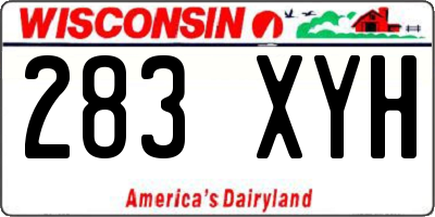 WI license plate 283XYH