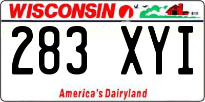WI license plate 283XYI